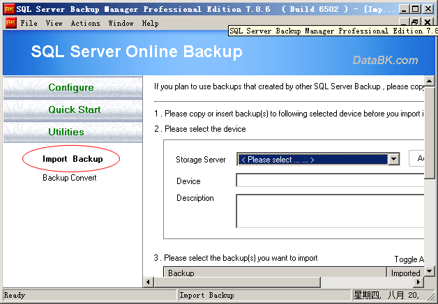 import backup